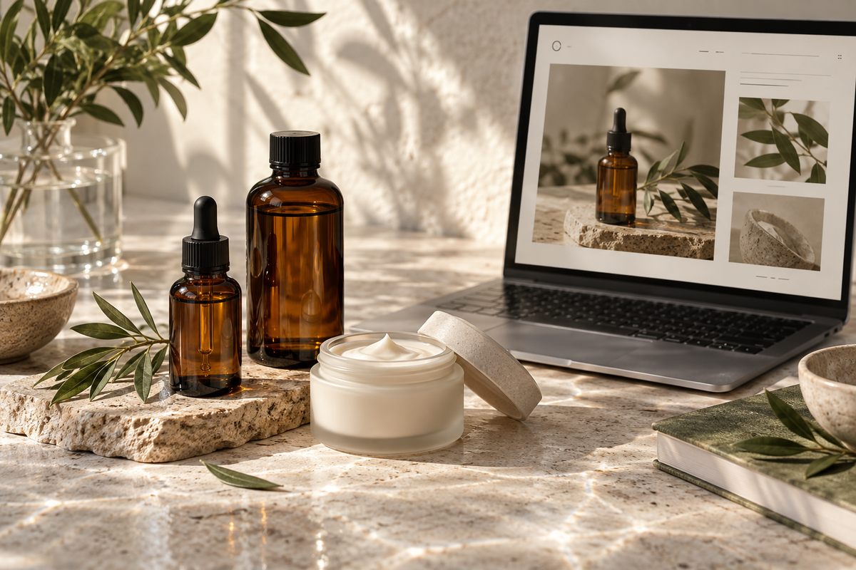 AI-generated project illustration for Natural beauty brand website